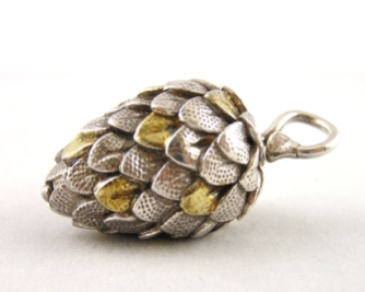 pine cone with 22 k gold